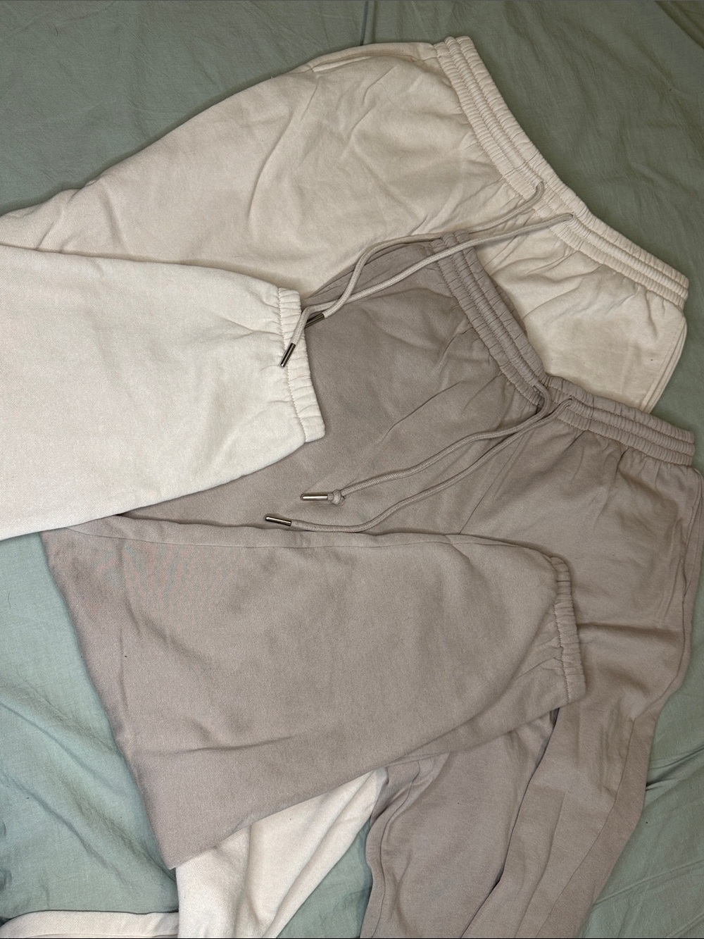 H&M Neutral Beige Fleece Joggers